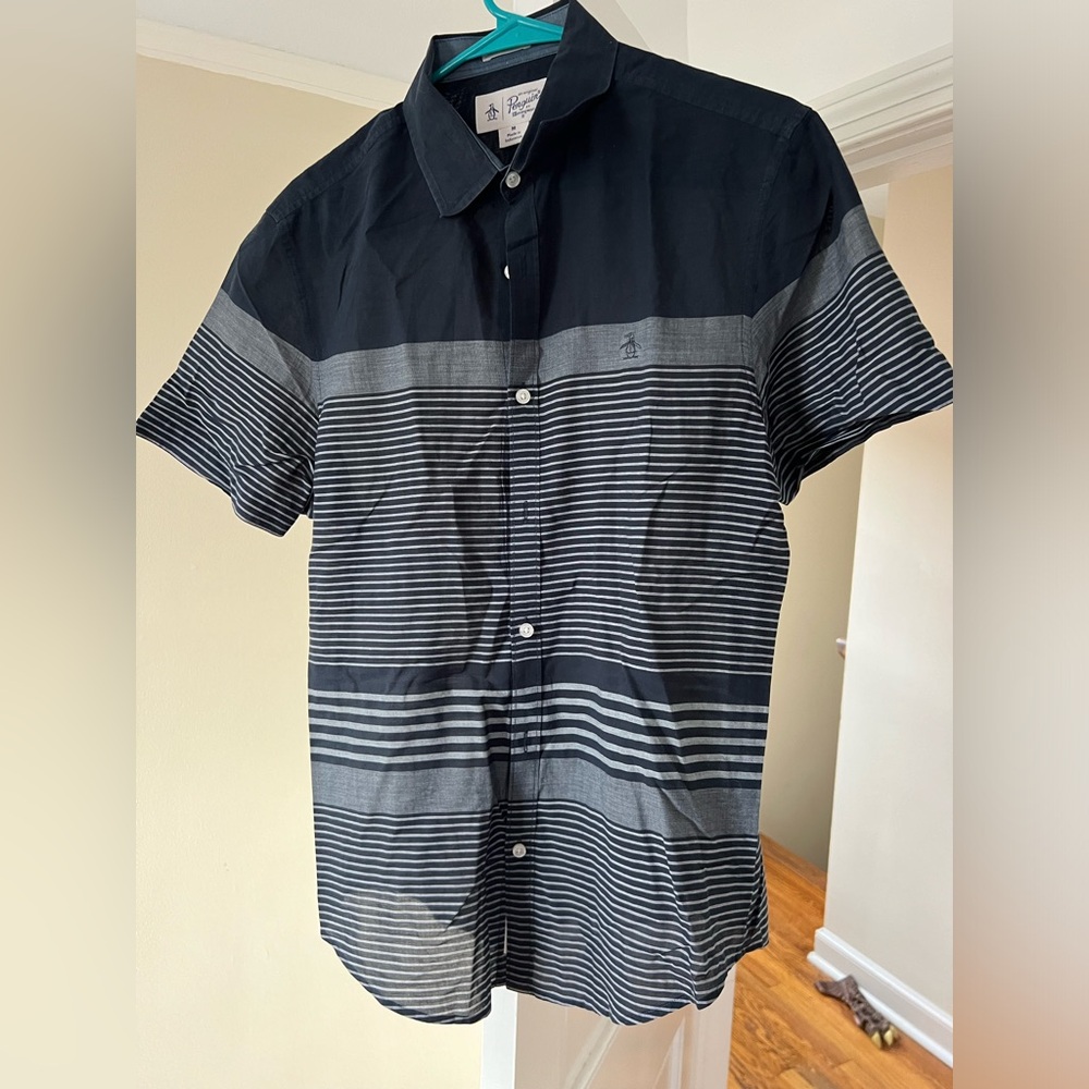 blue striped light weight shirt